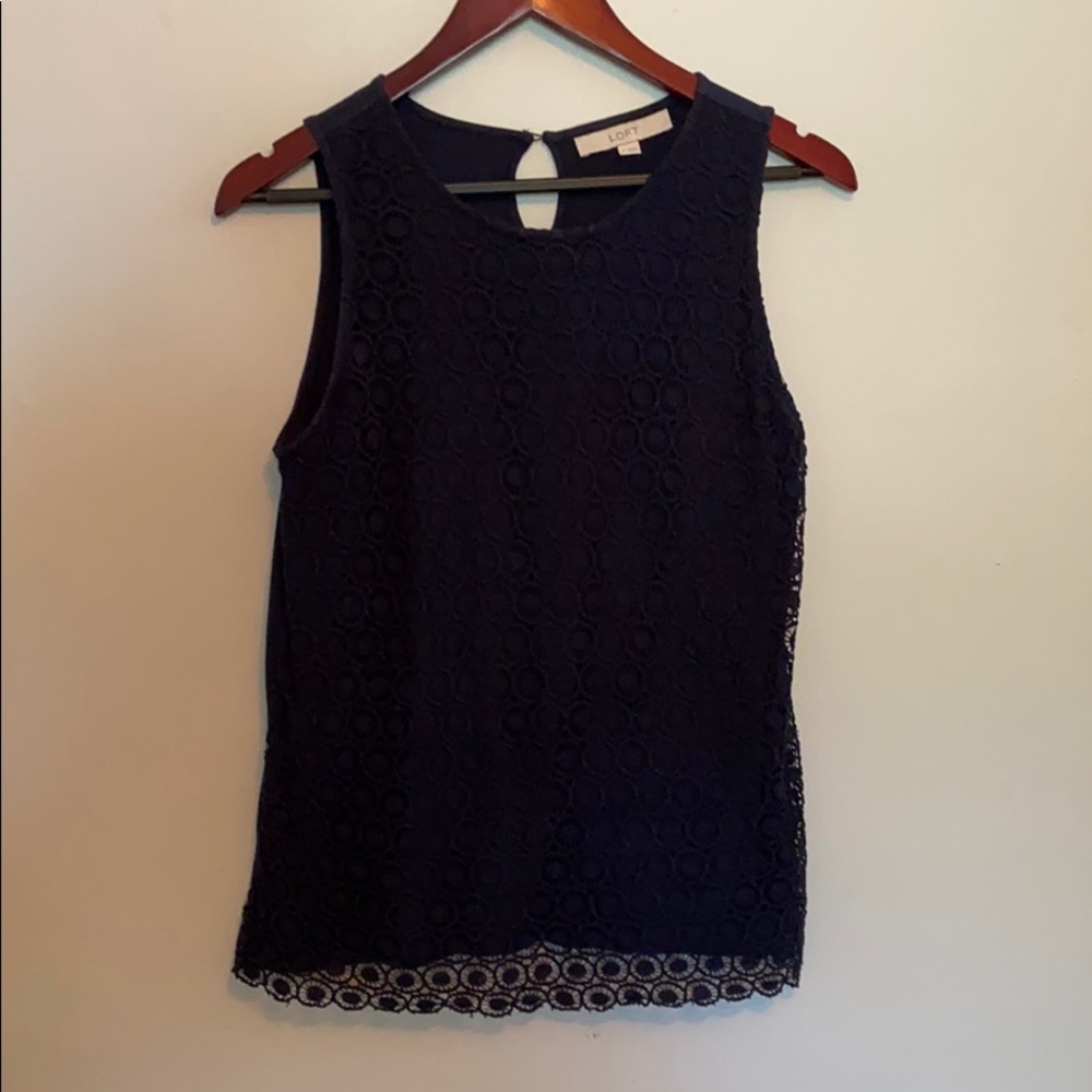 Sleeveless Top with Patterned Shell